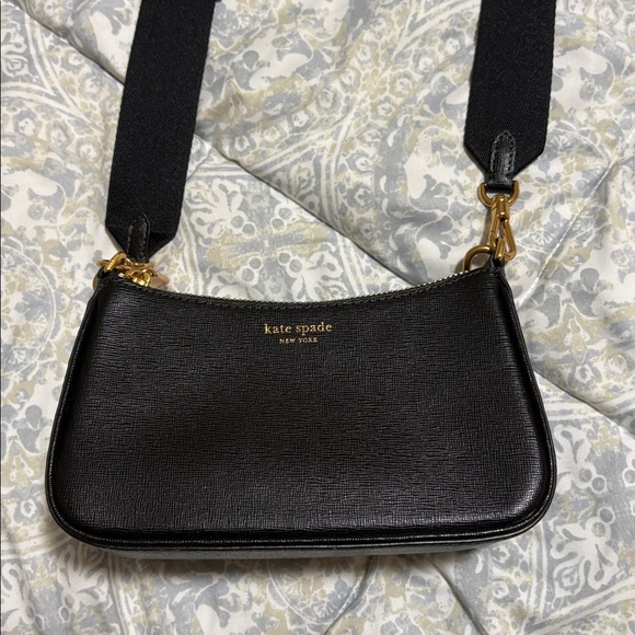 Kate Spade Black Morgan Double Up Crossbody - Like New - Excellent Travel Bag - Picture 5 of 16